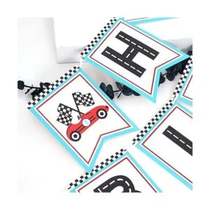 Banner retro de feliz cumpleaños de carreras Banner de_6