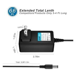 PwrON Cable de 6.6 pies 7.5 V 2 A AC DC adaptador_4