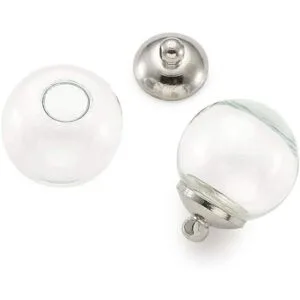 20 mini cuentas de globo de cristal vacías de 0.630 in con_2