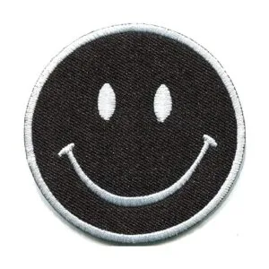 XOmise Lote de 6 piezas de cara sonriente negra y amarilla_2