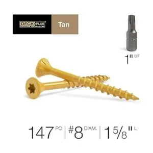 Deck Plus 48411 Tornillos de madera 8 x 158 pulgadas_2