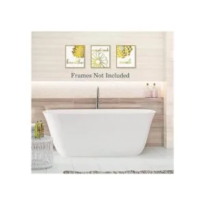 LHIUEM Cuadros de baño dorados y blancos para decoración_3