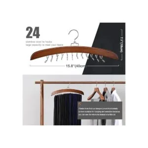Ulimart Organizador de corbata de madera con 24 ganchos_7
