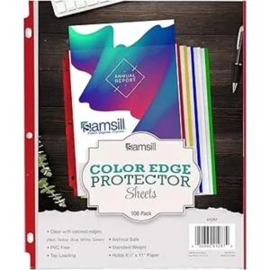 Samsill Paquete de 100 protectores de hojas de borde de_2