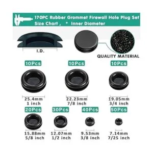 Gysxrda Juego de 170 ojales de goma Surtido de ojales_6