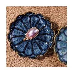 BOSILI Bandeja de cerámica para anillos de joyería vintage_7