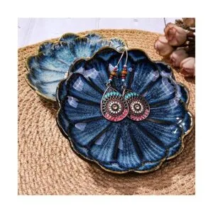 BOSILI Bandeja de cerámica para anillos de joyería vintage_4