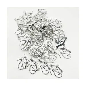 20 colgantes de ojo de caballo de plata envejecida para_6