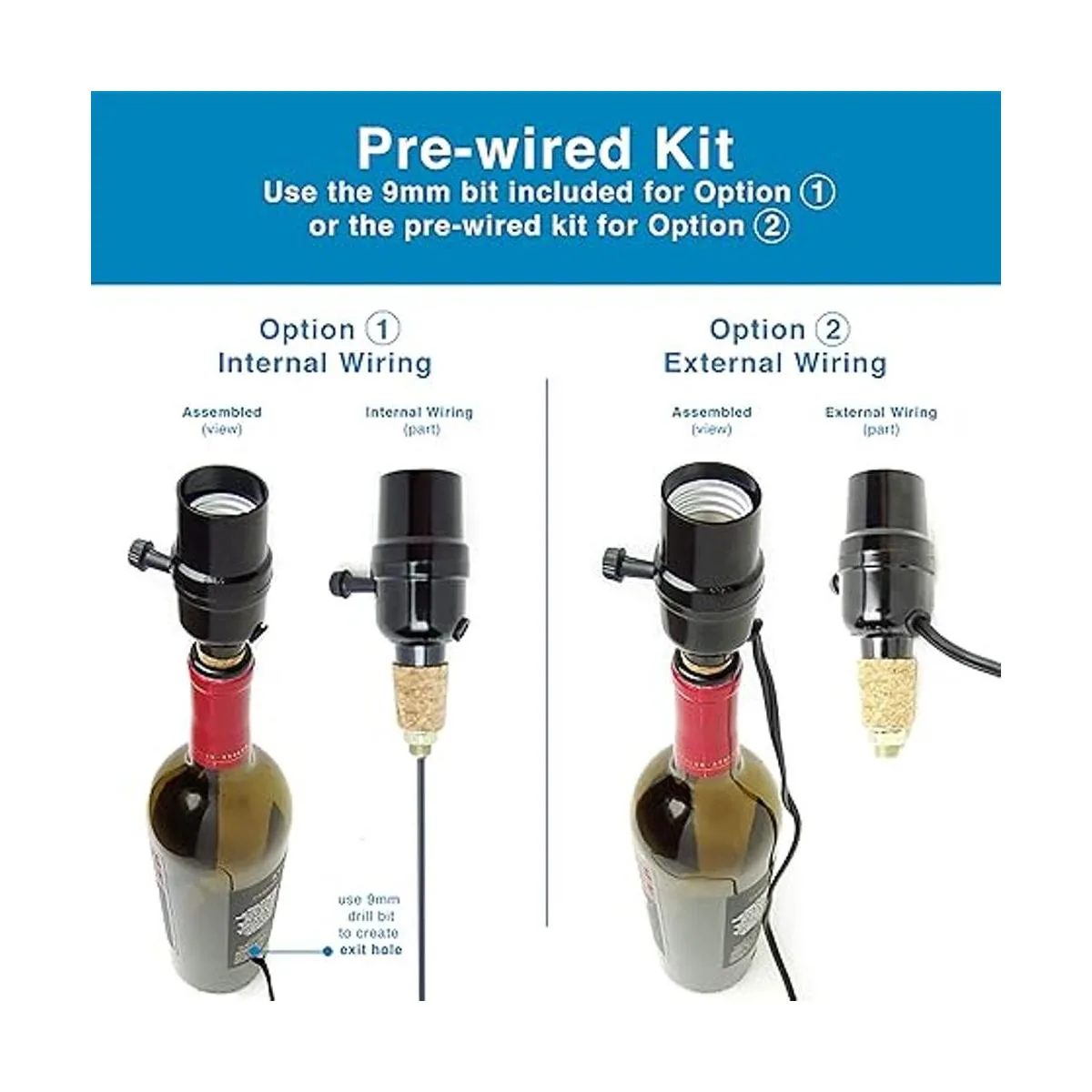 Kit de lámpara de botella con broca de vidrio de 0.354_4
