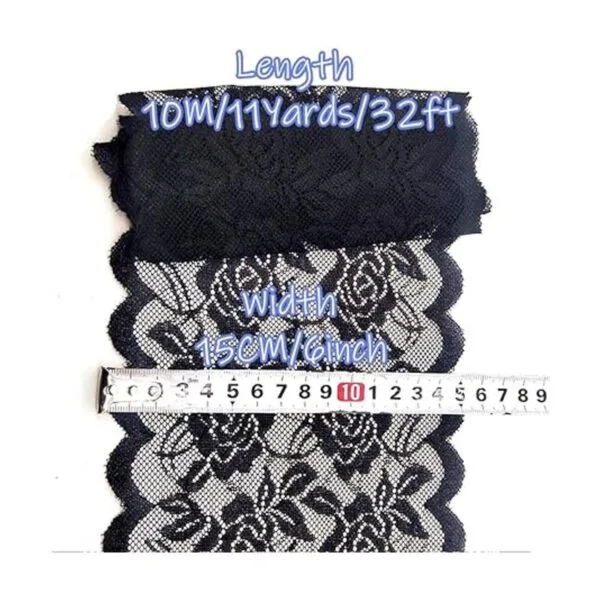 Cinta de encaje bordada de 11 yardas de ancho 6 pulgadas_2