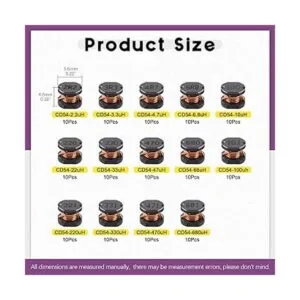 Swpeet 140 unidades de 14 valores 2.2UH 680UH CD54 Kit_2