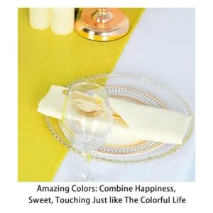 ShinyBeauty Camino de mesa de lentejuelas amarillas_3