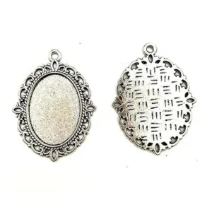 20 bandejas colgantes ovaladas de plata antigua diseño de_2