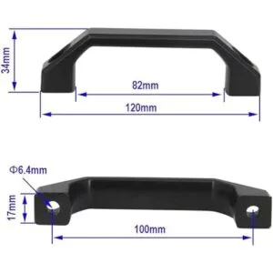 Zeberoxyz 2 piezas de mango de aleación de aluminio negro_3