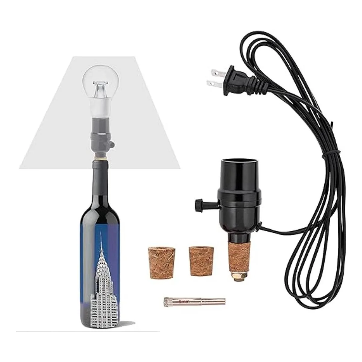 Kit de lámpara de botella con broca de vidrio de 0.354_1