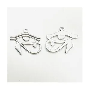 20 colgantes de ojo de caballo de plata envejecida para_4