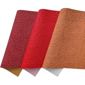 7 hojas de piel sintética con textura de flores en_3