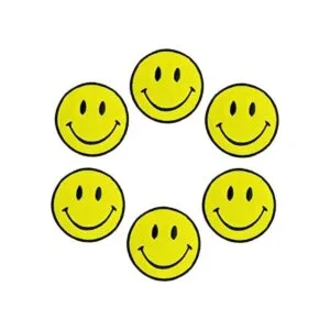 Lote de 6 piezas de color amarillo Smiley Cara Sonrisa_1