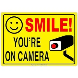 SIGNOGRAFX Paquete de 2 letreros de videovigilancia para_1