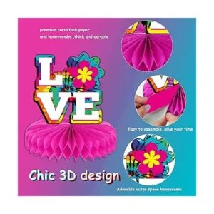 9 piezas de suministros de fiesta de los años 60 centros_3