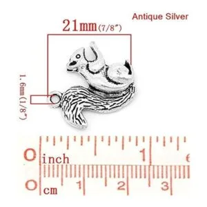 Worlds 20 colgantes de plata antigua ardilla de aleación_3