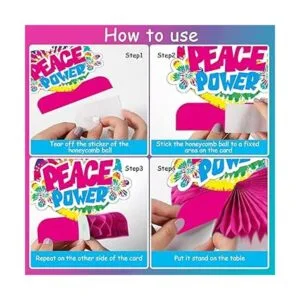 9 piezas de suministros de fiesta de los años 60 centros_4