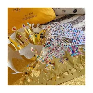 24 piezas coronas de papel doradas para fiestas de_5