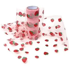 Honbay Rollos de tul de fresa brillante de 6 pulgadas x 10_1