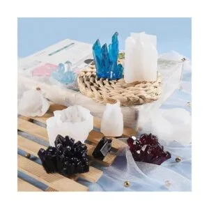 6 moldes de resina de silicona en racimo de cristal_6