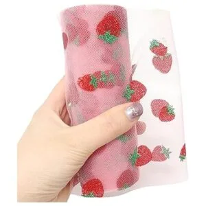 Honbay Rollos de tul de fresa brillante de 6 pulgadas x 10_4