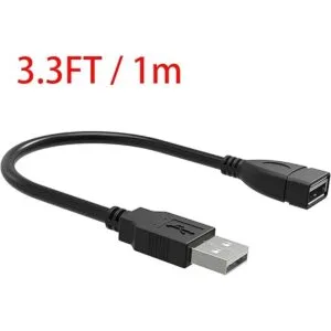 Cable cargador de extensión USB macho a hembra de 3.3 pies_2