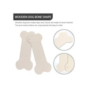ARTIBETTER Placa de madera de hueso de perro en blanco con_6