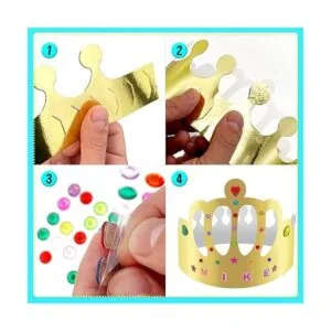 24 piezas coronas de papel doradas para fiestas de_4