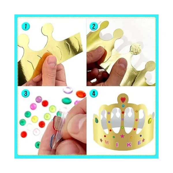 24 piezas coronas de papel doradas para fiestas de_4