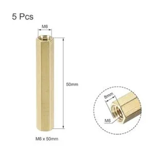 uxcell M6x50mm hembrahembra hexagonal de latón PCB placa_2