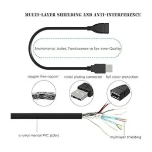 Cable cargador de extensión USB macho a hembra de 3.3 pies_4