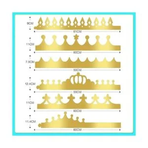 24 piezas coronas de papel doradas para fiestas de_3