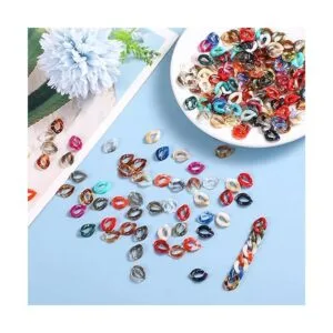 QXUJI 200 anillos de eslabones acrílicos conectores de_7