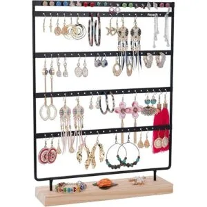 Organizador de aretes de 5 capas 100 agujeros soporte de_1