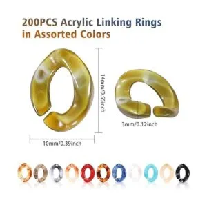 QXUJI 200 anillos de eslabones acrílicos conectores de_2