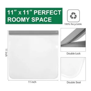 Paquete de 6 bolsas reutilizables para congelador aptas_2