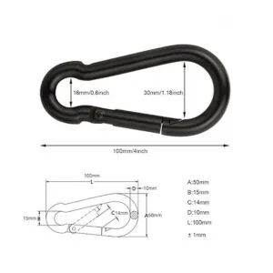 Mosquetón de 0.394 x 3.937 in gancho de resorte con clip_3