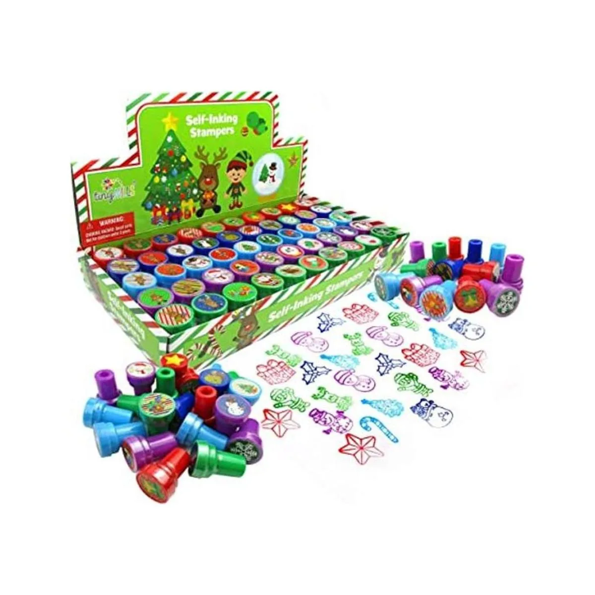 Tiny Mills 50 Pcs Christmas Holiday Assorted Stampers for_1