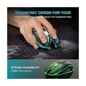 Mouse inalámbrico para juegos recargable con_4