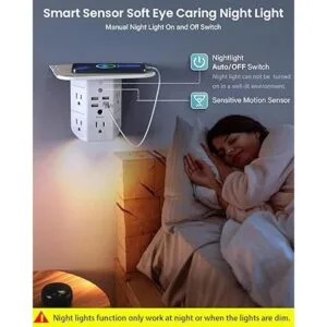 Extensor de salida de pared con estante y luz nocturna_3