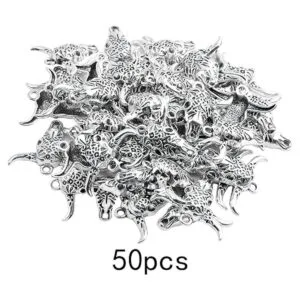 50 dijes de calavera de vaca hueca de plata antigua_2