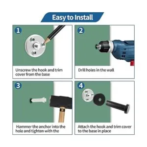 Cionyce 6 ganchos para toallas de baño de acero_4