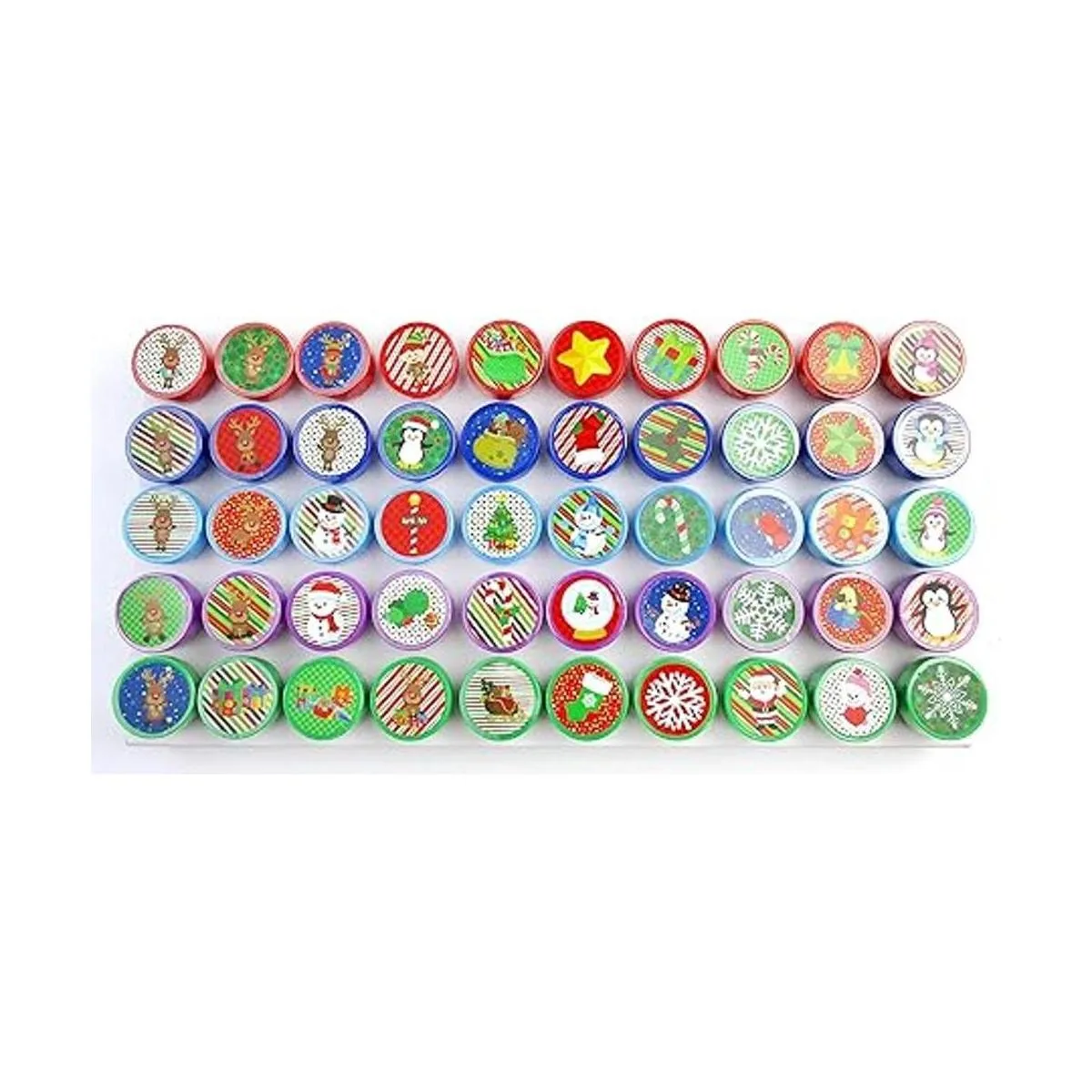 Tiny Mills 50 Pcs Christmas Holiday Assorted Stampers for_3