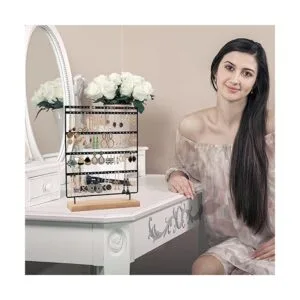 Organizador de aretes de 5 capas 100 agujeros soporte de_3