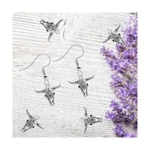 50 dijes de calavera de vaca hueca de plata antigua_7